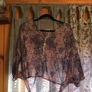 Sheer floral blouse